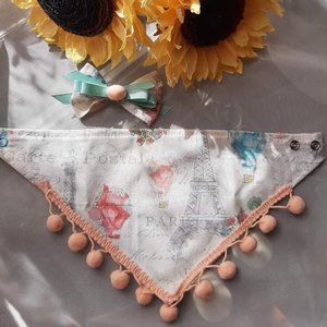 Paris print dog bandana